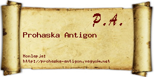 Prohaska Antigon névjegykártya